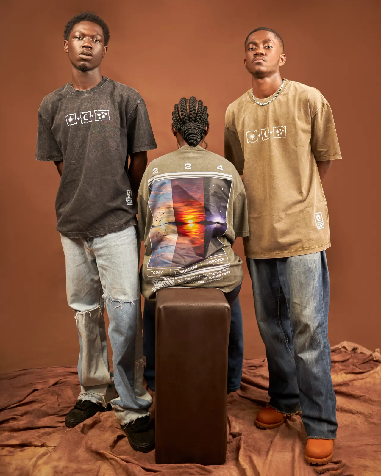 Kairova 224 Triptych Artwork, Studio Duo Shoot